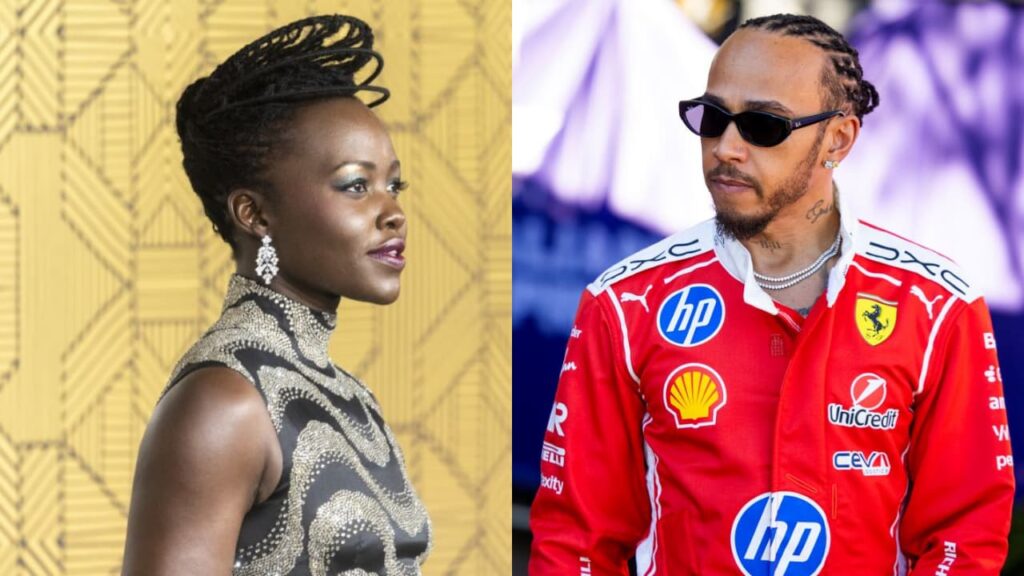 Lewis Hamilton and Lupita Nyong'o