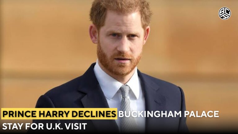 Prince Harry Declines Buckingham Palace Stay for U.K. Visit